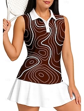 economico Camicia Donna-Per donna A righe Maglietta sportiva Polo da golf Canotta Maglia da tennis Senza Maniche Floreale Bottoni UPF50+ Resistente ai Raggi UV Alta elasticità Traspirante Pallavolo Tennis Golf Colletto