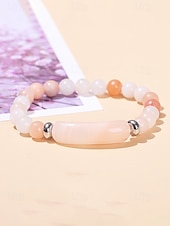 abordables Fête de la Saint-Patrick-Bracelet pour homme en pierre naturelle, perles multicolores avec détails raffinés, idéal pour la Saint-Patrick et au quotidien, élégant et unique.