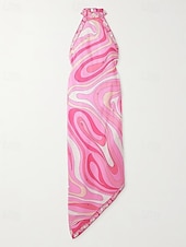 economico Abito Floreale-Per donna Abito Midi Abito in Raso Vestito Estivo Abito Estivo Abito Boho Moda Moderno Quotidiano Vacanza Uscire Vestibilità regolare Grafico Sole Senza Maniche All'americana Nero Rosa Estate