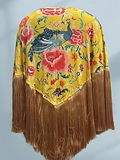 cheap Boho Tops-Women's Blouse Tassel Print Floral Active Stylish Long Sleeve Crew Neck Regular Tops Daily Holiday Going out Blue Yellow Summer Spring