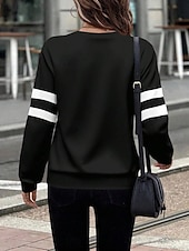 tanie Gładkie bluzy z kapturem-Damskie Bluza z kapturem Bluzy z zamkiem błyskawicznym Zamek Nadruk Graficzny Prążki Moda Codzienny Długi rękaw Półgolf Zwykłe topy Ulica Na co dzień Czarny Biały Granatowy Szary Jesień Zima