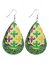 economico Accessori-WooHoo Orecchini di pelle da donna per Mardi Gras – Colorati luccicanti regolabili con design multi-stile – Perfetti per Carnevale e accessori per costumi da ballo mascherato