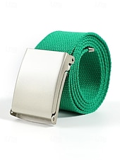 economico Accessori-Cintura da uomo in tela, tessuto multicolore con fibbia argentata elegante, perfetta per il giorno di San Patrizio, il carnevale e l'uso quotidiano, regolabile ed elegante