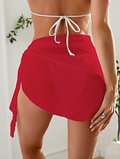 Χαμηλού Κόστους Τυλίξτε Φούστα-Γυναικείο Μαγιό Cover Up Wrap Κομψό Διακοπές Μονοχρωμία Χωρίς Μανίκια Μαγιό