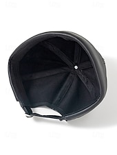 levne Pánské klobouky-Pánská čepice beanie z umělé kůže, stylový vintage design, dostupná v několika barvách pro běžné nošení i v zimě