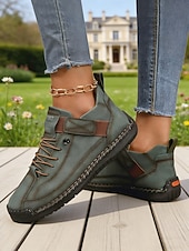 abordables Baskets femme-Baskets rouges décontractées pour femmes - chaussures confortables à lacets avec coutures apparentes et détails contrastés, idéales pour les promenades quotidiennes, les courses en extérieur, les brunchs et les sorties décontractées.