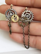 cheap Accessories-Women's Mardi Gras Multi-Style Asymmetrical Steampunk Gear Earrings - Alloy Drop Dangle for Carnival, Cosplay and Masquerade