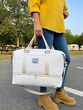 Χαμηλού Κόστους Ταξιδιωτικές Τσάντες-Σετ γυναικείων τσαντών duffel από πολυεστέρα, πολλά χρώματα, κομψό σχέδιο, ιδανικό για ταξίδια το Σαββατοκύριακο και γυμναστήριο