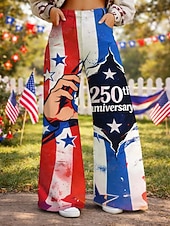  250° anniversario USA Retrò Vintage Anni '70 Pantaloni Pantaloni a gamba larga Hippie Disco Vita alta Costume Per donna Mascherata 4 Luglio Feste Giorno dell'Indipendenza Adulti Pantaloni