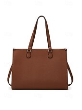 cheap Handbag &amp; Totes-Women's Faux Leather Tote Bag with Adjustable Shoulder Strap, Large Capacity, Waterproof, Multiple Colors - Perfect for Weekend Getaways and Daily Commute