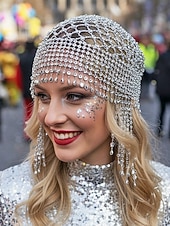 voordelige Accessoires-Dames Mardi Gras Beade Hoofddoek met Plastic Kralen Meerdere Kleuren Elegante Ontwerp Perfect voor Carnaval  Masker Bals