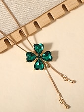 Недорогие День Святого Патрика-Женский кулон в виде зеленого клевера из сплава, трансформируемое ожерелье или брошь, идеально подходит для Дня Святого Патрика и для повседневной носки.