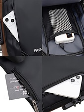 billiga Herrväskor-Herrväska i flerfärgad nylon för resor, vandring och friluftsliv - vattentålig axelväska med extern USB-port