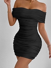 economico Vestito Semplice-Per donna Mini Abito Vestito da Festa Abito da Cocktail Tubino Moda Moderno Feste Cocktail party Vestibilità regolare Semplice Senza Maniche Senza Spalle Nero Bianco Giallo Rosso Estate