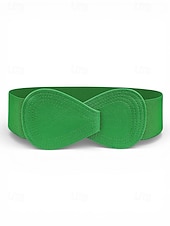 billiga Tillbehör-Elastiskt polyesterbälte för kvinnor, i flera färger, bekvämt och töjbart, perfekt för St. Patricks Day och vardagsbruk