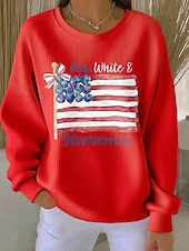 economico Umor e Citazioni Felpe-Per donna Pullover Stampato Grafico Lettera Caldo Classico Casual Manica Lunga Girocollo Top Regolari Casuale Casa Streetwear Blu Blu chiaro Nero Bianco Rosso Primavera Autunno Inverno