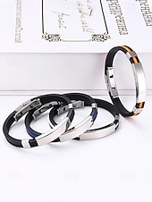 olcso Férfi ékszerek-férfi rozsdamentes acél és szilikon karkötő, több színben kapható – stílusos és tartós, hétköznapi és hétköznapi viseletre egyaránt alkalmas