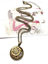 preiswerte Zubehör-Männern Steampunk Zahnrad Anhänger Halskette - Legierungs-Metallkostümschmuck in Gold- und Silber-Tönen - perfekt für Karneval Maskerade und Halloween