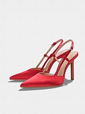  scarpe con tacco a spillo in raso verde da donna, décolleté a punta per la festa di San Patrizio