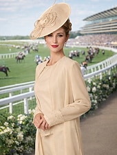 preiswerte Hosenanzüge für Mama-Overall Hosenanzug Dreiteilig Bodenlang Brautmutterkleid Langarm Bateau-Ausschnitt Elegant Übergröße Mit Schal Formell Hochzeitsgast Chiffon Mit Schal mit Perlenstickerei