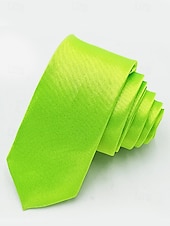 お買い得  アクセサリー-男性用のセントパトリックスデーのグリーンサテンネクタイ。グリーンの複数の色合い、滑らかなポリエステル生地。パレード、パーティー、結婚式、ホリデーのお祝いに最適なクラシックで華やかなスタイルのネクタイ。