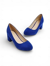 voordelige Pumps met blokhak-Roze suède pumps voor dames met blokhak - elegant &amp;Comfortabele hoge hakken voor Valentijnsdag, een romantische avond en speciale gelegenheden.