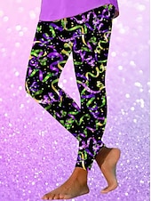 economico Abbigliamento femminile per il Carnevale-Per donna Leggings Vacanza Vintage Stile Etnico Lunghezza intera Vita AltaPantsCarnevale Grafico A righe Astratto Comodità Morbido Confortevole Elasticizzato Quotidiano Casa All'aperto Nero verde