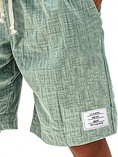 Недорогие Классический-Муж. Шорты Летние шорты Пляжные шорты Повседневные шорты Кулиска Эластичная талия Сплошной цвет Комфорт Длина колена Повседневные на открытом воздухе Уличная одежда Мода Ретро Синий Белый