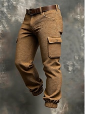 billige Cargobukser-Herre Militærbukser Bukser Vaffelbukser Knapper Multi lomme عادي Anvendelig Daglig utendørs Camping &amp; Vandring Mote Klassisk Svart Himmelblå