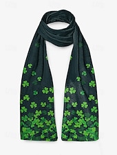  Bufanda de poliéster con tacto aterciopelado para mujer, ideal para el Día de San Patricio. Múltiples diseños. Ideal para celebraciones del Día de San Patricio.