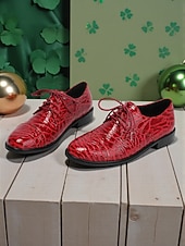  Γυναικεία πράσινα παπούτσια Oxford από ψεύτικο κροκόδειλο – φλατ παπούτσια με χαμηλό τακούνι και κορδόνια για την παρέλαση της ημέρας του Αγίου Πατρικίου, ιρλανδικά ρούχα φεστιβάλ &εορτασμοί διακοπών