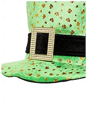 お買い得  アクセサリー-男性用聖パトリックの日のコスチュームセット - 緑のレプラコーンの帽子、蝶ネクタイ、ひげ、シャムロックのメガネ &amp;お祝いの休日にぴったりのネックレス