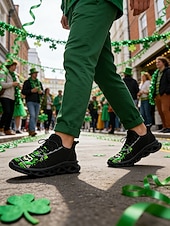  Pánské tenisky s potiskem lebky – unikátní zeleno-černý design s odolnou konstrukcí, ideální na Den svatého Patrika i na běžné nošení