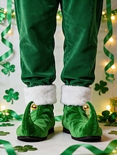 abordables Zapatos de hombre-Mocasines de terciopelo verde esmeralda para hombre: elegantes zapatos sin cordones para el Día de San Patricio: calzado de fiesta elegante y cómodo.