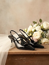 baratos noiva-Sapato feminino branco de salto alto com bico fino e tira em T com laço – elegante sapato de noiva para casamento na cidade. &amp;cerimônias religiosas, perfeitas para noivas e convidados de casamento