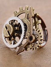 halpa Lisätarvikkeet-Naisten Mardi Gras steampunk antiikkiseosrataskäyttö ja kelloa käden sormus - monivärinen teollinen lisävaruste karnevaaleille ja pukeutumisjuhliin