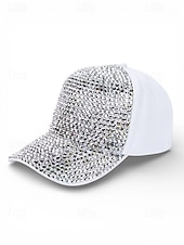 abordables Accessoires-Casquette unisexe ornée de strass, en polyester, décoration scintillante, disponible en plusieurs couleurs, idéale pour la Saint-Patrick, le carnaval et au quotidien.