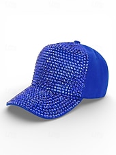 abordables Accessoires-Casquette unisexe ornée de strass, en polyester, décoration scintillante, disponible en plusieurs couleurs, idéale pour la Saint-Patrick, le carnaval et au quotidien.