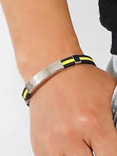 olcso Férfi ékszerek-férfi rozsdamentes acél és szilikon karkötő, több színben kapható – stílusos és tartós, hétköznapi és hétköznapi viseletre egyaránt alkalmas