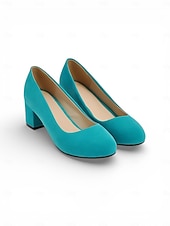 voordelige Pumps met blokhak-Roze suède pumps voor dames met blokhak - elegant &amp;Comfortabele hoge hakken voor Valentijnsdag, een romantische avond en speciale gelegenheden.