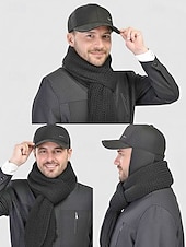 olcso Férfi kalapok-Férfi poliészter téli sapka összecsukható fülvédőkkel, több színben kapható – ideális hideg időjáráshoz és szabadtéri tevékenységekhez