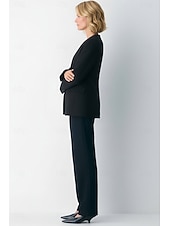 cheap Women's Suits-Women's 2 Pieces Suits Separates Office Work Formal Stretch Fabric Elegant Business Simple Long Sleeve Round Peak Lapel Double Breasted