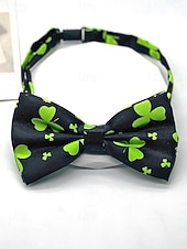 お買い得  アクセサリー-メンズポリエステル蝶ネクタイ、2色のクローバープリントデザイン、聖パトリックの日やカーニバルのお祝いに最適