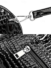 Недорогие Сумки с ручками сверху и шопперы-Женская сумка из искусственной кожи с рисунком крокодила, несколько цветов и вариантов ношения, модная и универсальная для повседневного использования.