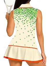  סיינט פטריק בגדי ריקוד נשים פרחוני  בוטני Apila חולצת ספורט חולצת POLO Rövid felső חולצת טניס ללא שרוולים פרחוני כפתורים UPF50+ עמידות UV גמישות גבוהה פתילת לחות נושם כדור עף טניס גולף