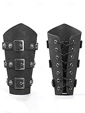 preiswerte Herrenhandschuhe-Männer Multi-Farben Kunstleder Armstulpen - mehrfarbiges Accessoire für Karneval Maskenball und Themenpartys