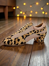 cheap Ballroom Shoes &amp; Modern Dance Shoes-Women's Zebra Print Lace-Up Professional Dance Shoes - Suede Sole Latin &amp; Ballroom Practice Heels, Breathable Design, Comfortable Training &amp; Performance Footwear for Women