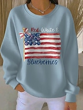 economico Umor e Citazioni Felpe-Per donna Pullover Stampato Grafico Lettera Caldo Classico Casual Manica Lunga Girocollo Top Regolari Casuale Casa Streetwear Blu Blu chiaro Nero Bianco Rosso Primavera Autunno Inverno