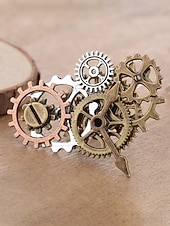 halpa Lisätarvikkeet-Naisten Mardi Gras steampunk antiikkiseosrataskäyttö ja kelloa käden sormus - monivärinen teollinen lisävaruste karnevaaleille ja pukeutumisjuhliin