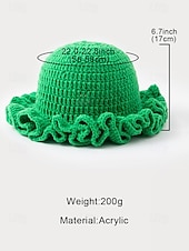 お買い得  アクセサリー-女性用クロシェラッフルバケットマルディグラハット – カーニバル、コスチュームパーティー、ボヘミアンシックスタイル用の多色レインボーニットフェスティバルキャップ